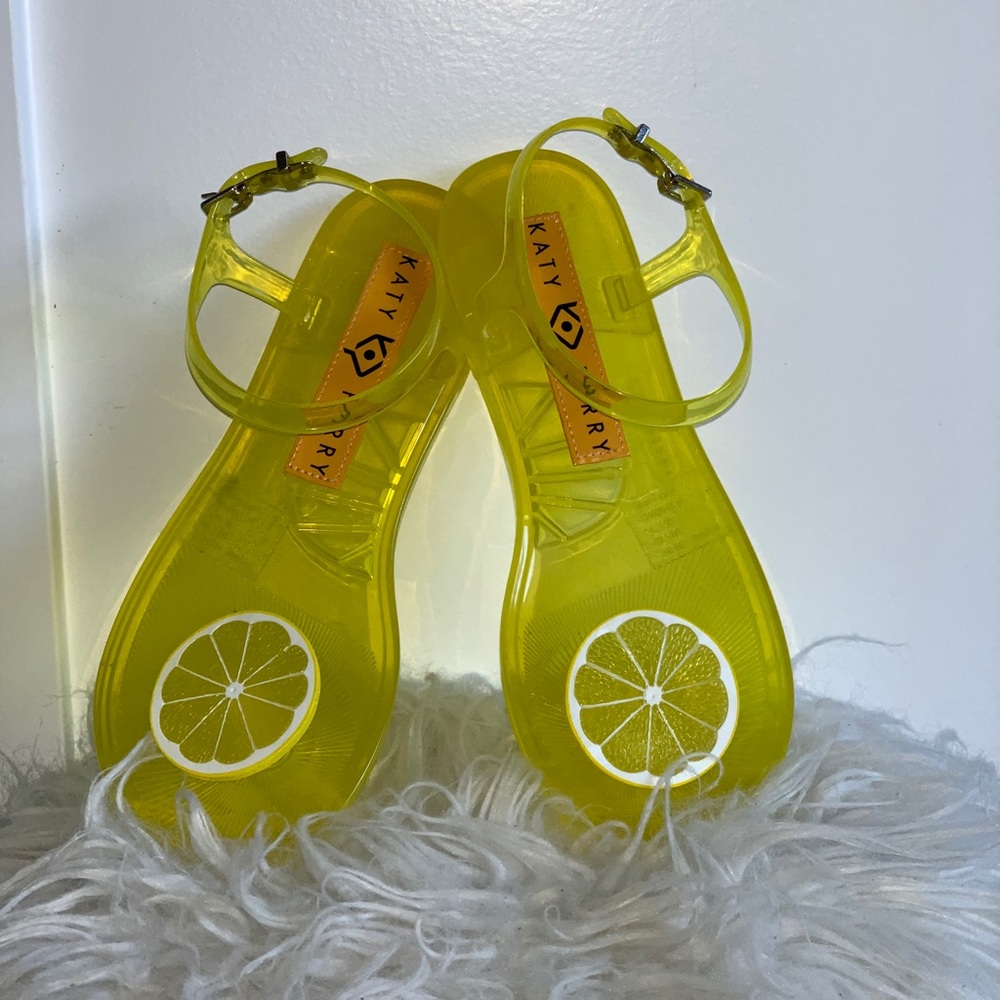 Katy Perry lemon yellow geli sandals